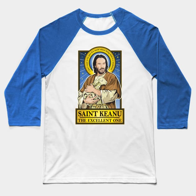 Saint Keanu Baseball T-Shirt by Pop Art Saints